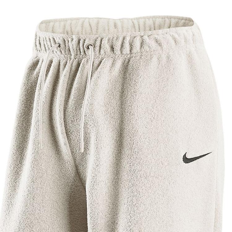 Nike Logo Printed Fleece Casual Sports Pants Women bottoms Beige DV7097-200