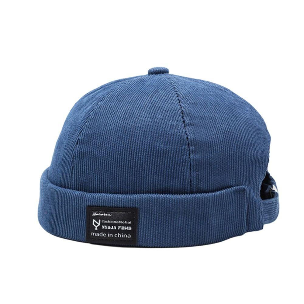 Fashion Hip Hop Beanie Street Hat Casual Corduroy Brimless Docker Cap Adjustable Letter Vintage Dome Hat Outdoor