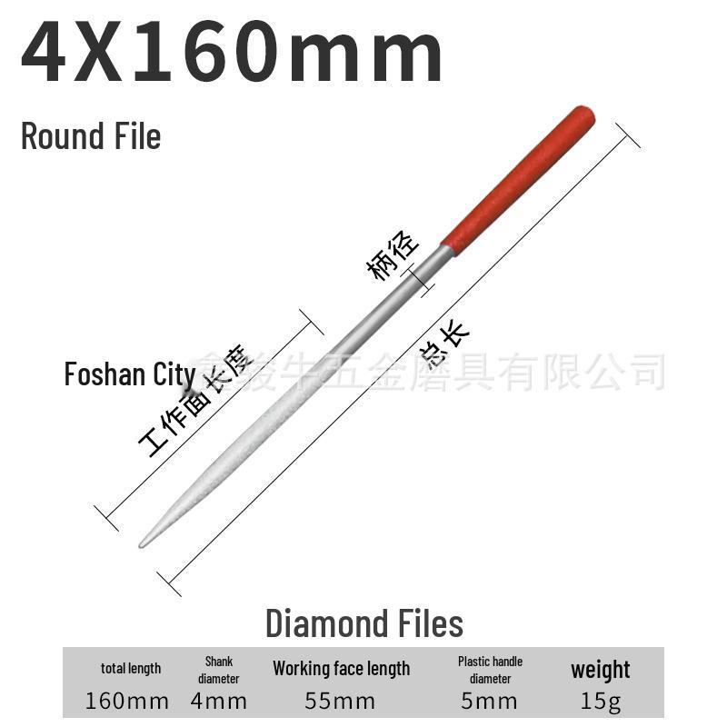 Diamond Grit Shaping Files Set: Electroplated Flat & Round Files for Woodworking