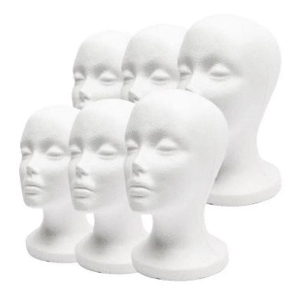 White Female Mannequin Head Stable Base Display Stand Rack Foam Head Model  Photography Prop