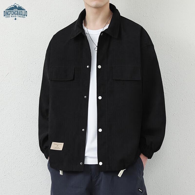 Dingfengbaoluo Herren Freizeit-Arbeitsjacke mit Revers