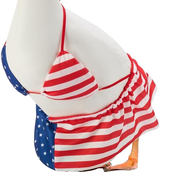 1 sada Oblečení pro zahradní husu ke Dni nezávislosti 4. července Festival Vlastenecká venkovní zahradní párty Dekorace sochy husy Oblečení pro převlečení