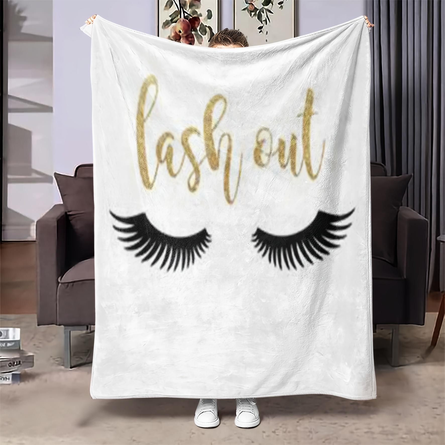 

One Fashionable Long Eyelash Print Plush Fluffy Fleece Blanket Soft Throw Suitable for Sofa and Bed 70x100cm28x39in
