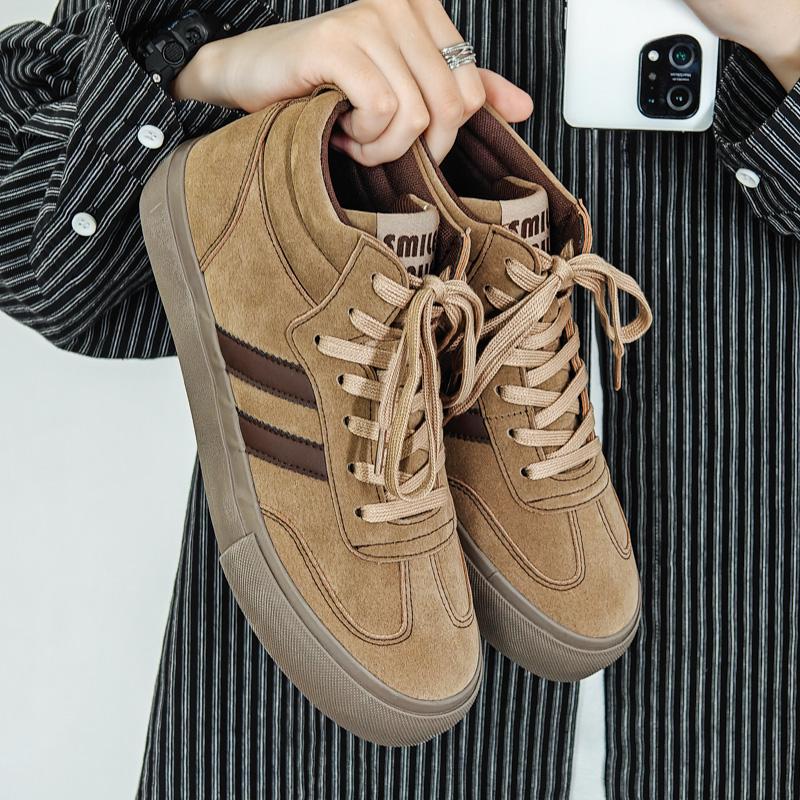 Outdoors Cowboy Ankle Boot Breathable Short Shoe England Style Mens Fashion Platform Shoes Lace-up Cow Suede Leather Flats Shoes