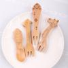 Mini Ice Cream Coffee Spoon Wooden Dessert Scoop Party Cartoon Tableware