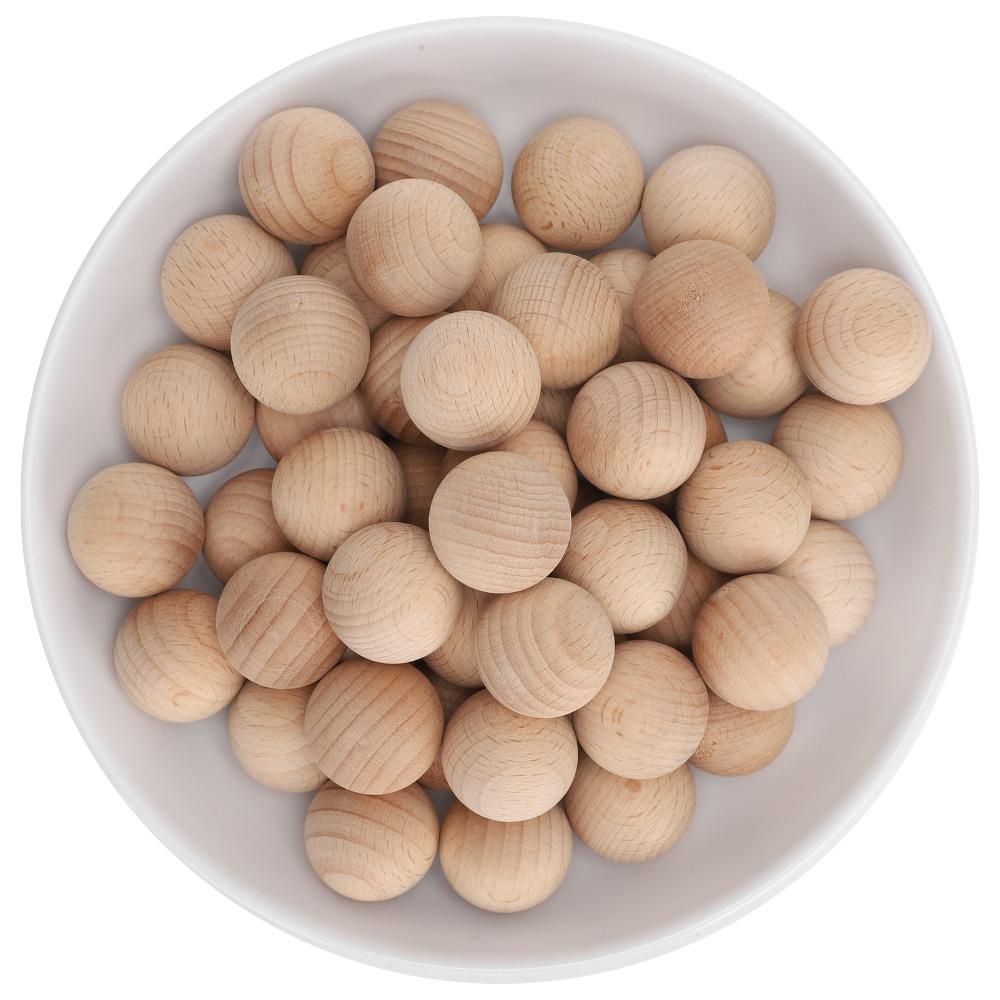 50PCS Easy to Paint Unfinished Wood Balls Smooth Surface Craft Wooden Balls  Art Projects