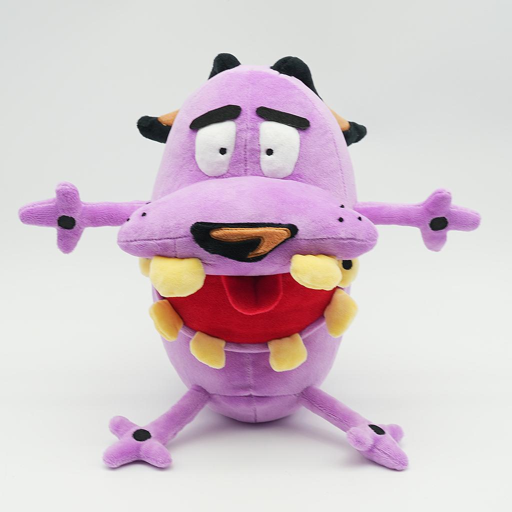 New Courage the Cowardly Dog Plush Toys Funny Purple Dog with Yellow Teeth Stuffed Doll Animal Plushie Room Decor Birthday Gift
