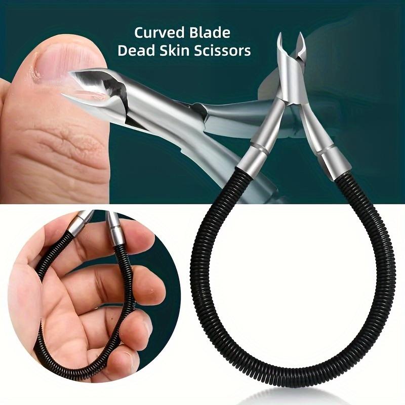 Stainless Steel Cuticle Nippers with Spring-Loaded Grip - Odorless Manicure Tool for Precise Dead Skin Removal, Sharp Trimming Edge