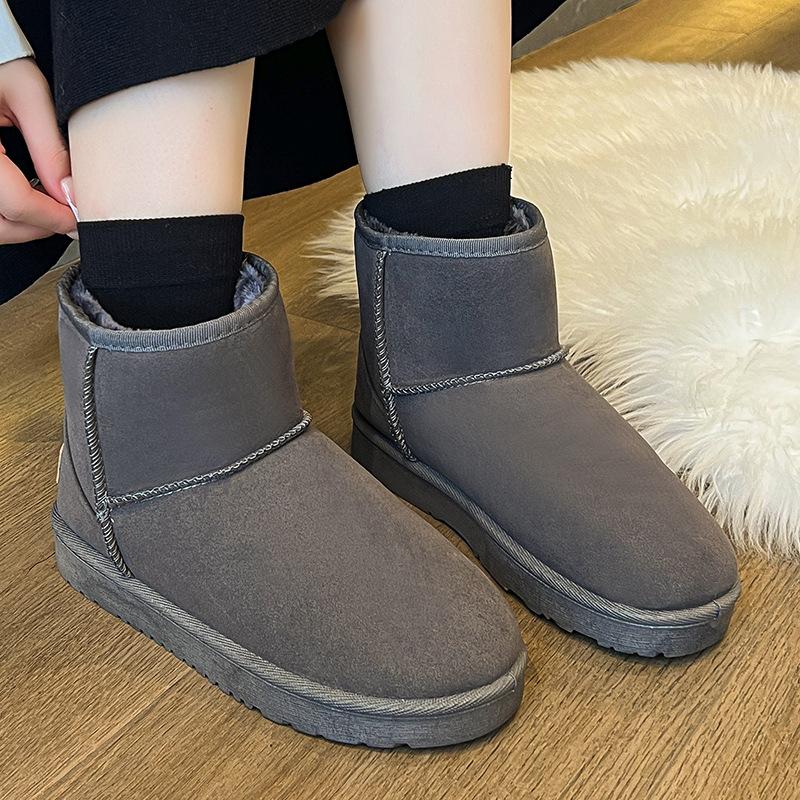 Snow boots women's 2025 new shoes winter fashion snow cotton shoes flat comfortable warm versatile snow cotton short boots