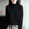 Women's Mock Neck Long Sleeve Regular Fit Solid Color Knit Pullover Top Blouse