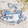 Limited Handmade 20cm Cute Peach Dress Denim Sweetheart Suit Maid Dress Plush Dolls Outfit Toys Doll's Accessories Cos Suit