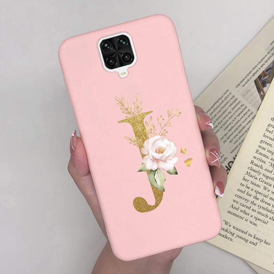 For Xiaomi Redmi Note 9 Pro Case Flowers Letters Silicone Soft TPU Back Cover For Xiomi Redmi Note9 Pro 6.67'' M2003J6B2G Case