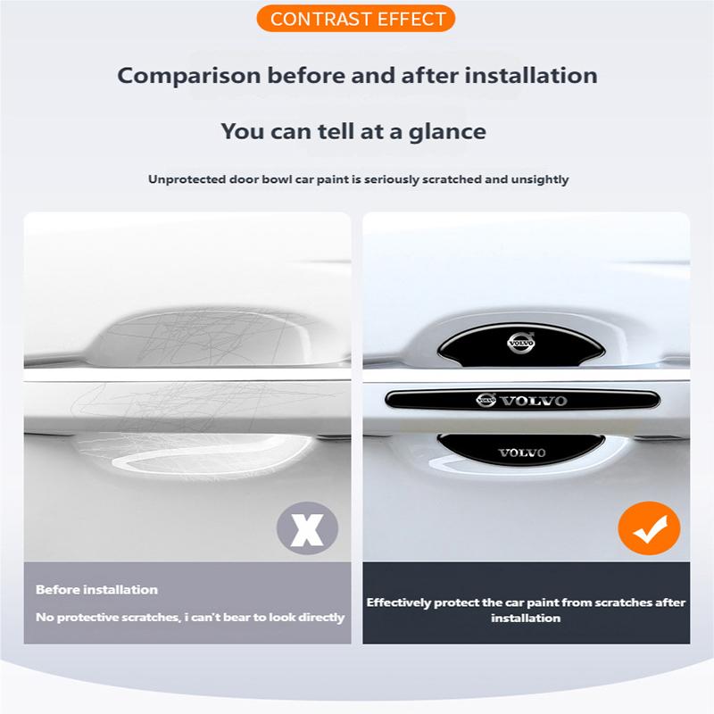 Naklejka odporna na zarysowania klamki drzwi samochodu czarna naklejka ochronna na klamkę drzwi folia ochronna na lakier akcesorium naklejka Volvo XC90 V90 V60 S80