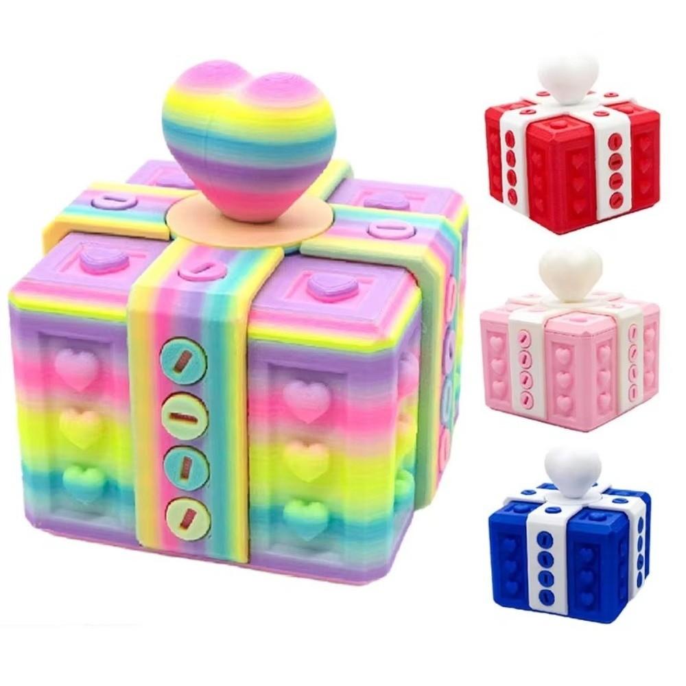 3D Printed 3D Annoying Gift Box with Screws Heart Design Unlocked Tease Gift Box Stress Relief Building Packaging Organizer