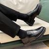 Retro Brock Flower Leather Shoes Men'S Spring And Autumn Large Size British Men'S Leather Shoes 45 46 Shoes Px25-T