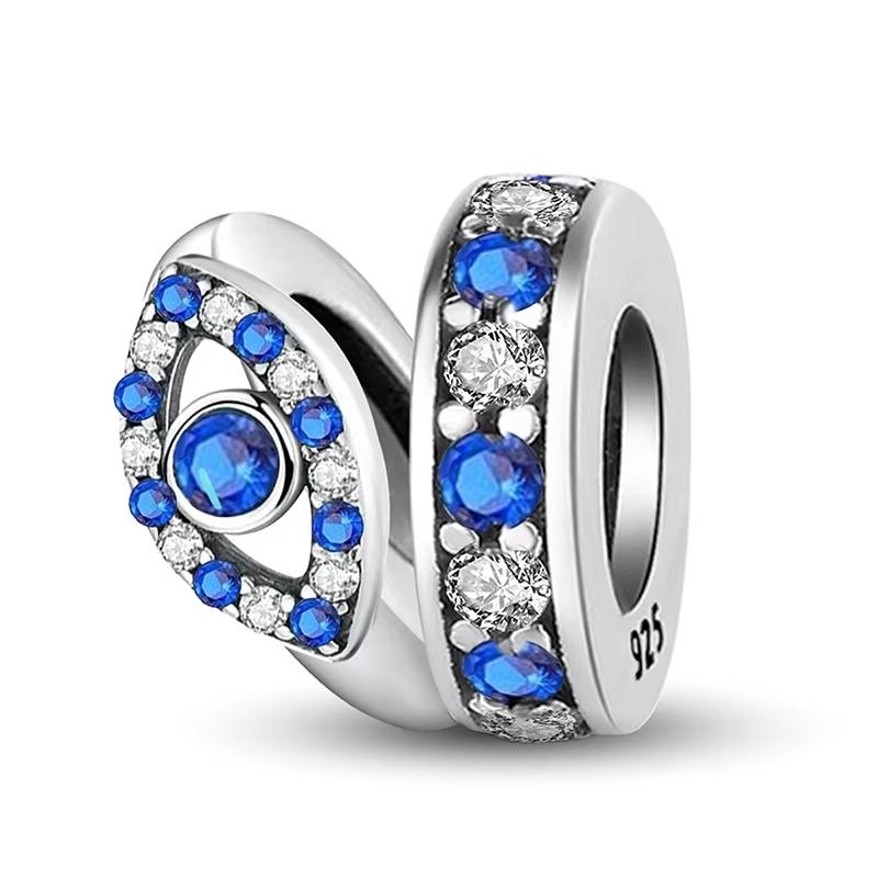Copper Metal Eye Butterfly Elephant Blue Series Charm Bead Components Bead Components Compatible With Authentic Original Pan Bracelet High Quality