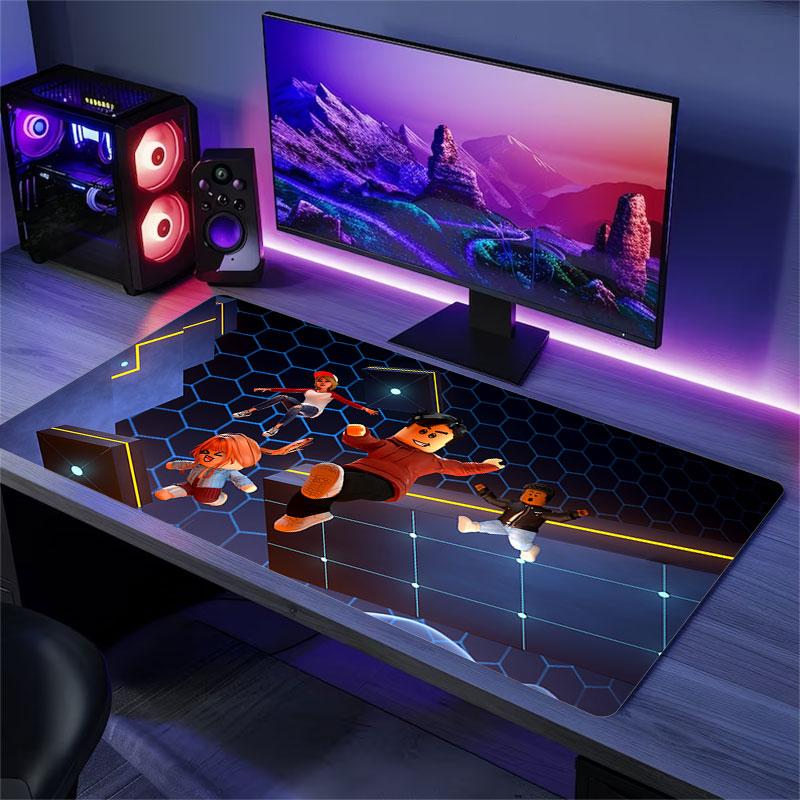 Roblox Mouse Pad, Large Gaming Desk Mat, Non-slip XXL Mousepad for Laptop & Tablet, Mini PC Playmat with Stitched Edges