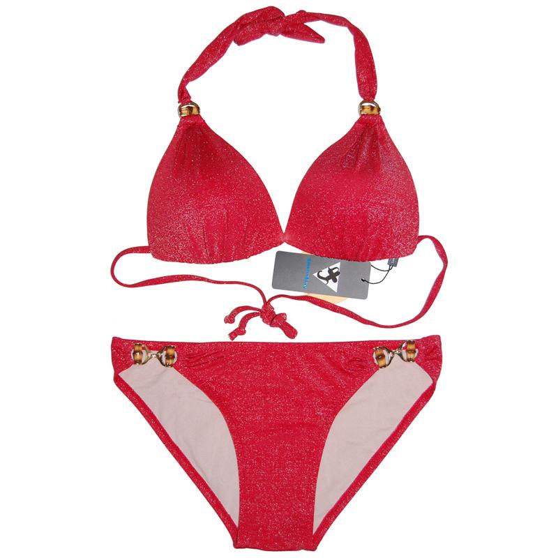 Hanli Valley Korejský Styl Červený Bikini Set | Chytrý & Sexy Třídílný Plavky