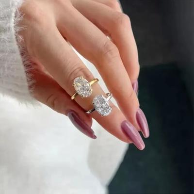 2025 Able and Versatile Oval Cut Zirconia Rings for Women Simple Design Wedding Engagement Promise Accessories Jewelry