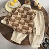 Little Bear Three-Piece Set: Jacket, Casual Pants, Trendy Boy's Fashion.