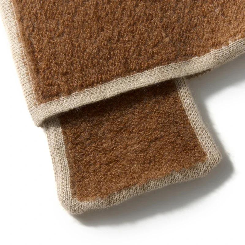 Cashmere Through-Hole Small Scarf Toweling Terry Knitted Neck Warmer Women Autumn Winter Cowl Men Soft Wool Cashmere Accessories