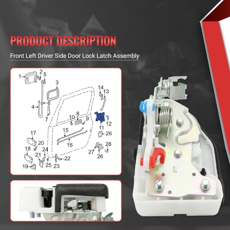 Driver Side Vehicle Door Lock Latches Mechanism System Enhancing Security High Durability Metal Replacement 55075991AE
