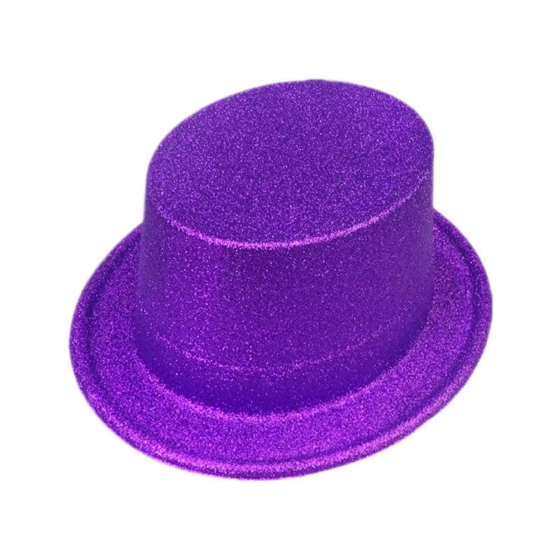 Elegant Green & Black Top Hat with Gold Powder for Adults & Kids, Unisex Magician & Jazz Style.