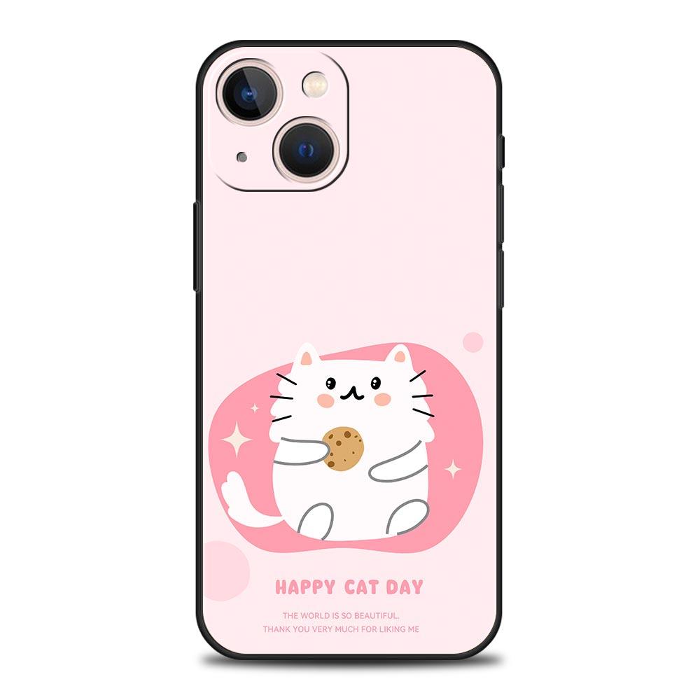 Cute Cartoon Black Cat Phone Case For Samsung Galaxy S26 S25 S24 S23 S22 S20 Ultra S21 FE 5G S10 Plus TPU Shockproof Cover