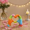 Heart Shaped Sculpture Hand Statue Rainbow Love Decor Resin Home Decorations Collectible Figurines For Desk Table Office Living