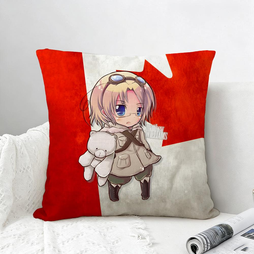 Anime Hetalia Cushion Cover Natural Linen Pillowcase Set AllinOne Decor for Sofa Bedroom  Chair