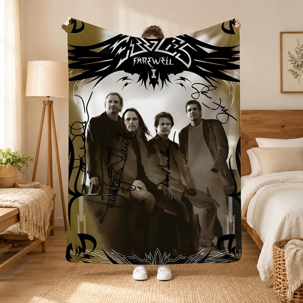 Eagles Band Throw 240G Flannel Blanket, Suitable For Sofas, Beds, Offices, Exquisite Gift Blankets