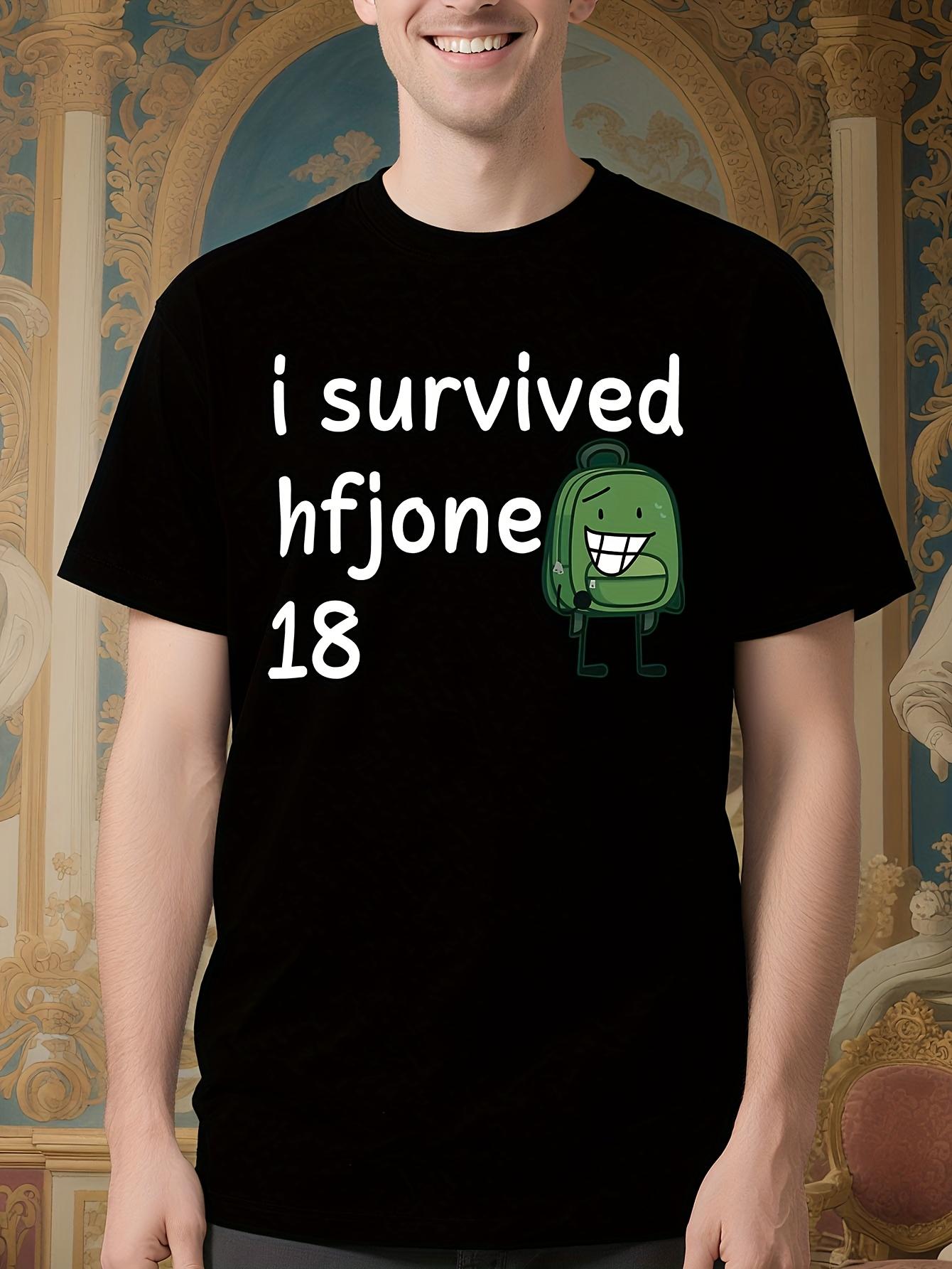I Survived Hfjone 18 Anime Graphic Tshirt - Black Crew Ne... XXXL