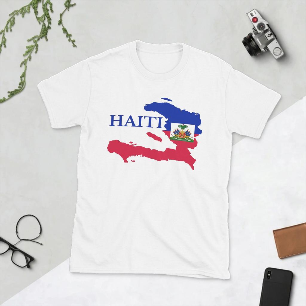 Unisexs Haiti Map Flag T Shirts Cotton Clothes Amazing Short Sleeve Round Neck Tees Plus Size TShirt