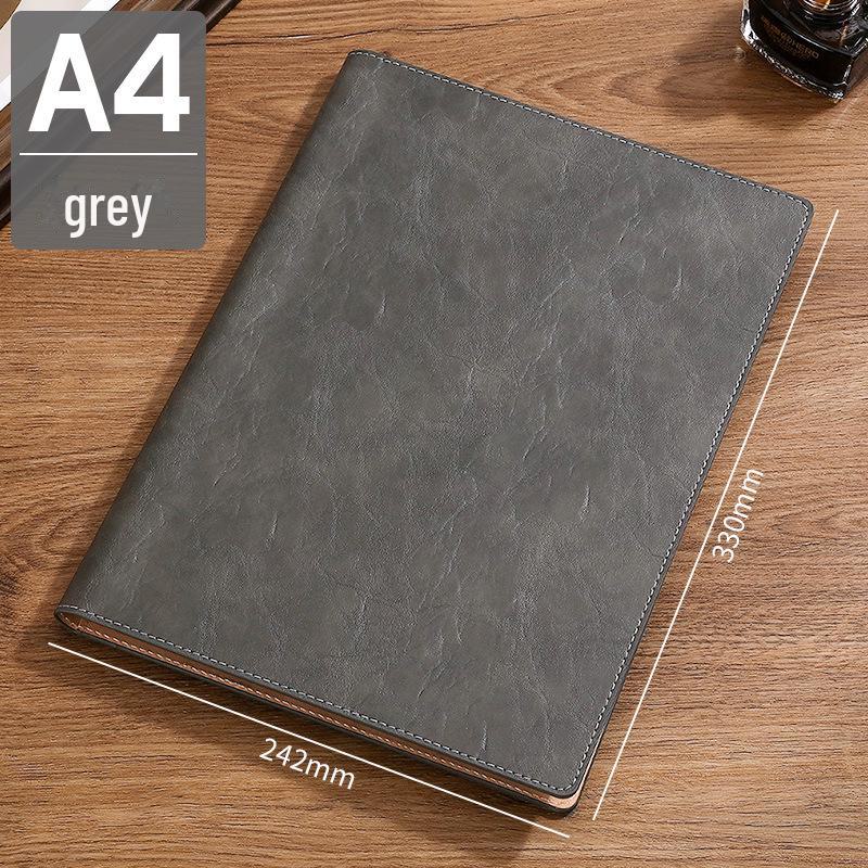 

Многофункциональная кожаная папка формата А4 со съемным блокнотом серый