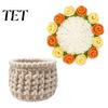 Decorative Plant Pot Display Stand Crochet Flower Bouquet Coaster, Handmade Knit Rose Mug Mat Transforms Into Bouquet, 2-in-1 Teacher Appreciation