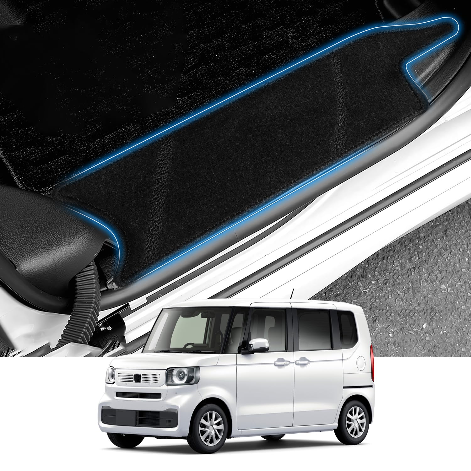 

AUTO SPEC Wave Pattern Floor Mats for Honda Door Side Entrance Threshold JOY Turbo Joy 2023 Full Set of 4 Interior Parts for the New Custom N-BOX чёрный