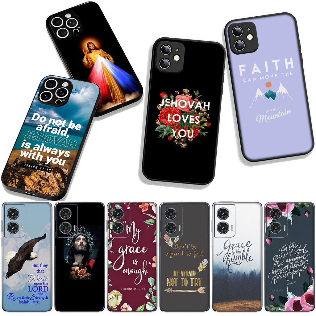 Jesus Christliches Bibelzitat Gott Christus für Motorola Moto Edge 70 60 Fusion 40 NEO 20 Pro G56 G96 G71 G73 G52 G41 G42 G51 Hülle