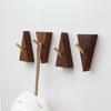 Nordic Japanese Black Walnut & Beech Wood Wall Hook for Coats and Hats - No-Drill Installation
