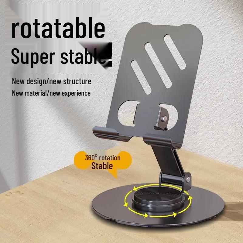 Rotating Portable Phone & Tablet Stand: Foldable, Adjustable Holder for Photos & Live Streaming