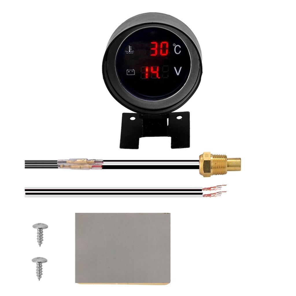 Měřiče teploty vody v autě a voltmetr 2 v 1 LCD displej pro monitorování v reálném čase Snadná instalace Autopříslušenství