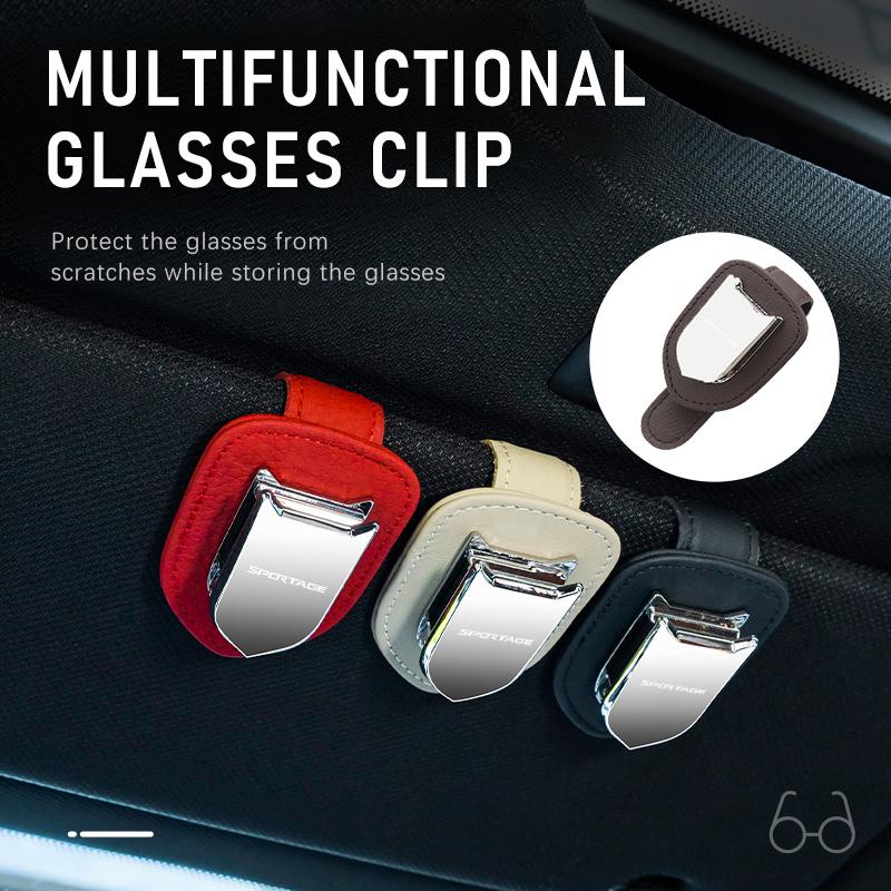 Car Sun Visor Sunglasses Storage Clip Card Holder Accessories For KIA Sportage 2016 2017 2018 Sephia Stonic Carens EQ9