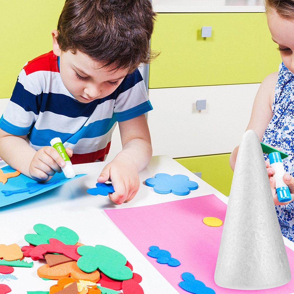 10Pcs Foam Cones for DIY Crafts White Polystyrene Cones Kids Preschool Kindergarten Church Home Art Projects Painting Gluing