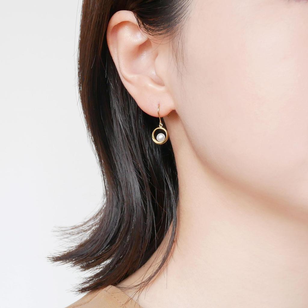 Kuma K10 Yellow Gold Pearl Earrings KMJA0023 PF [Official] [Vendome Aoyama] [Kengo + MA,YU] [Kengo Kuma]