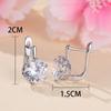 High quality white k white diamond large zircon ear buckle wedding engagement earrings women