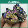 Unique Rainbow Titanium Crystal Cluster Mineral Specimen For Decorative Ornaments