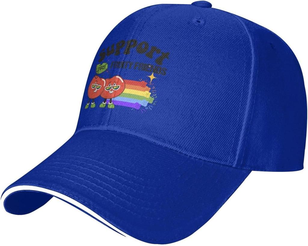 Support Your Fruity Friends LGBT Pride Rainbow Baseball Cap Polyester Adjustable Casual Hat