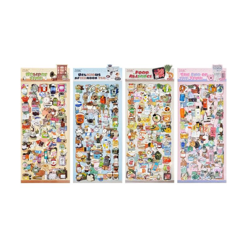 4 Sheet Cute Snack Stickers, Adorable Food Designs (Cookies, Candies) for Hand Account Decoration