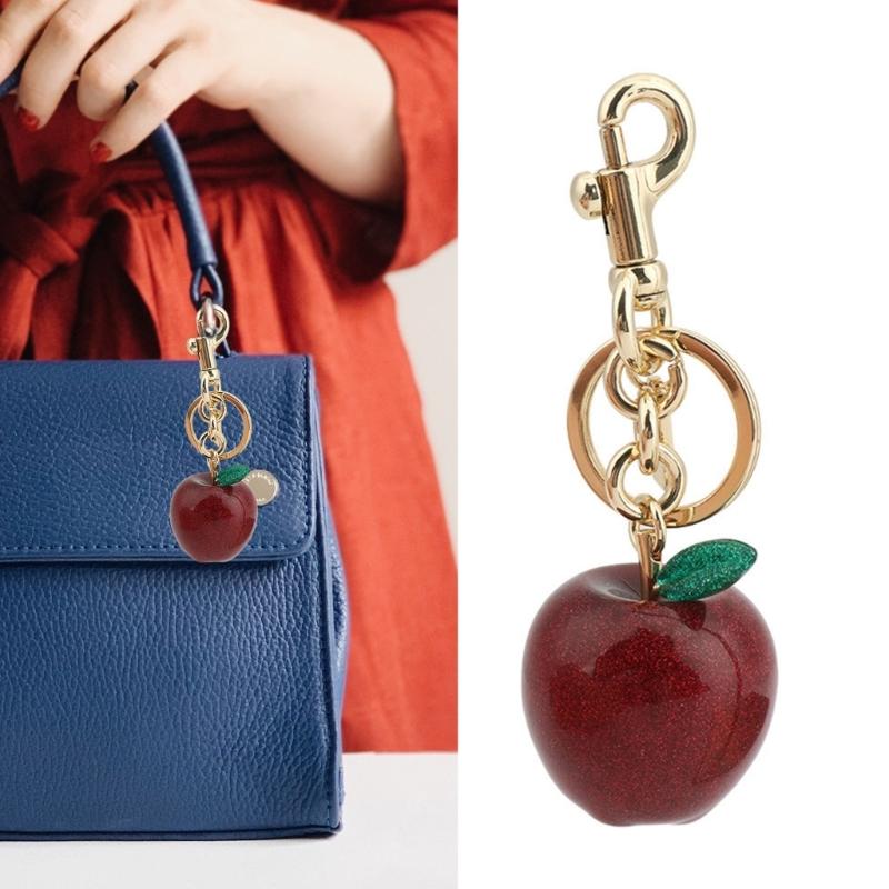 Stylish Apples Keychain Car Accessory Sophisticated Handbag Embellishment Alloy Texture Present for Fashion Enthusiasts