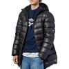 Reebok Hooded Solid Color Loose Mid-Length Down Jacket Men Outerwear Black DY6007