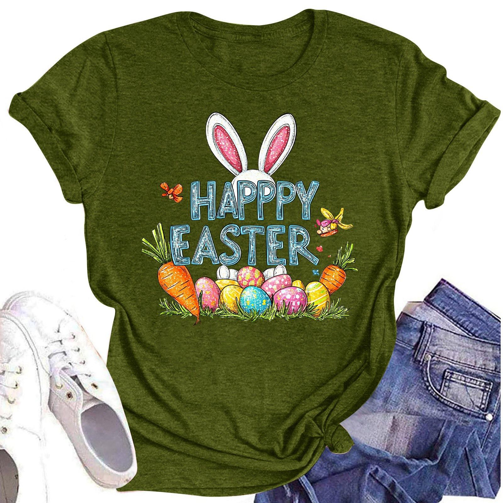 

Женская повседневная футболка с короткими рукавами и круглым вырезом с принтом и буквенным топом L армия зеленый